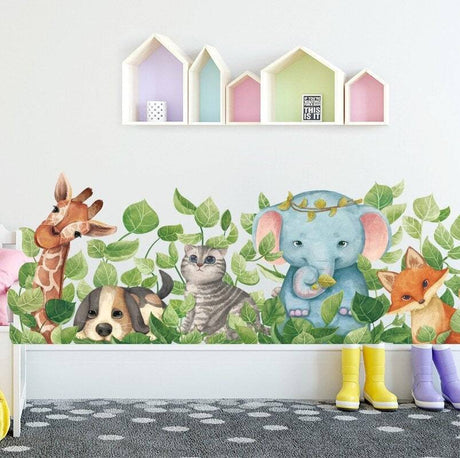 Cat / Fox / Elephant Animal Wall Sticker For Kids Room | Wall Decor Nursery Kindergarten Baby Room