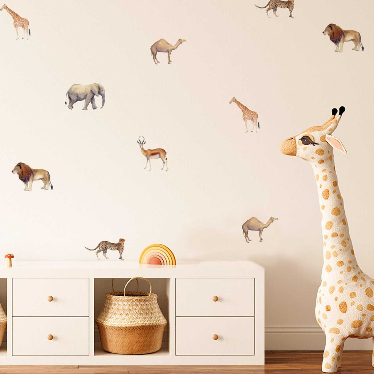 Animals Boho Leaves Kids Wall Stickers - Creative Room Decor-ChandeliersDecor