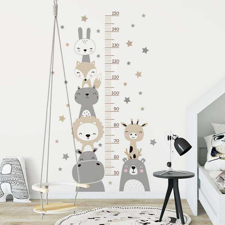 Animals and Stars Height Ruler Wall Stickers for Kids | Kids Height Ruler Decal