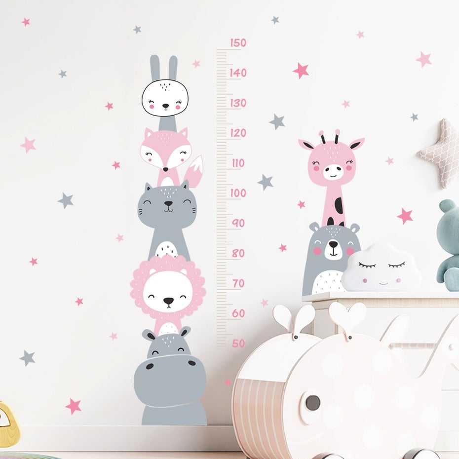 Animals and Stars Height Ruler Wall Stickers for Kids | Kids Height Ruler Decal