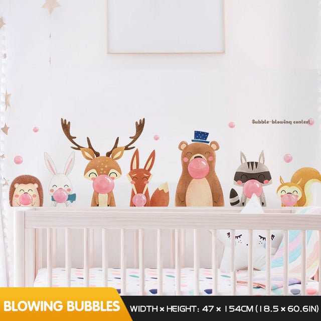 Animals Wall Sticker For Kids Room | Cute Animals Wall Decal