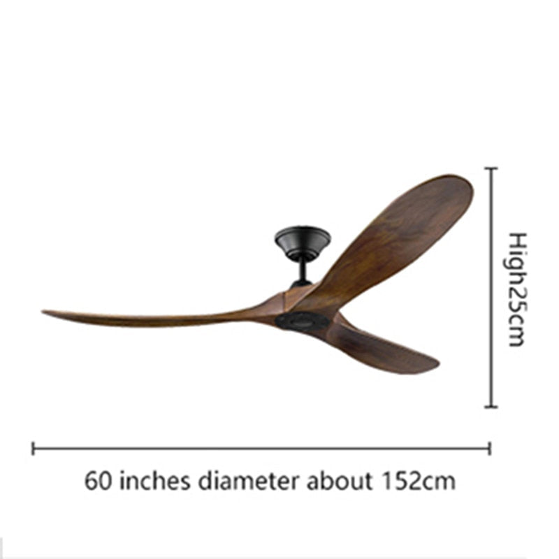 Antique Wooden Blades Large Fan Remote Controlled (2024 Edition) - GraffitiWallArt