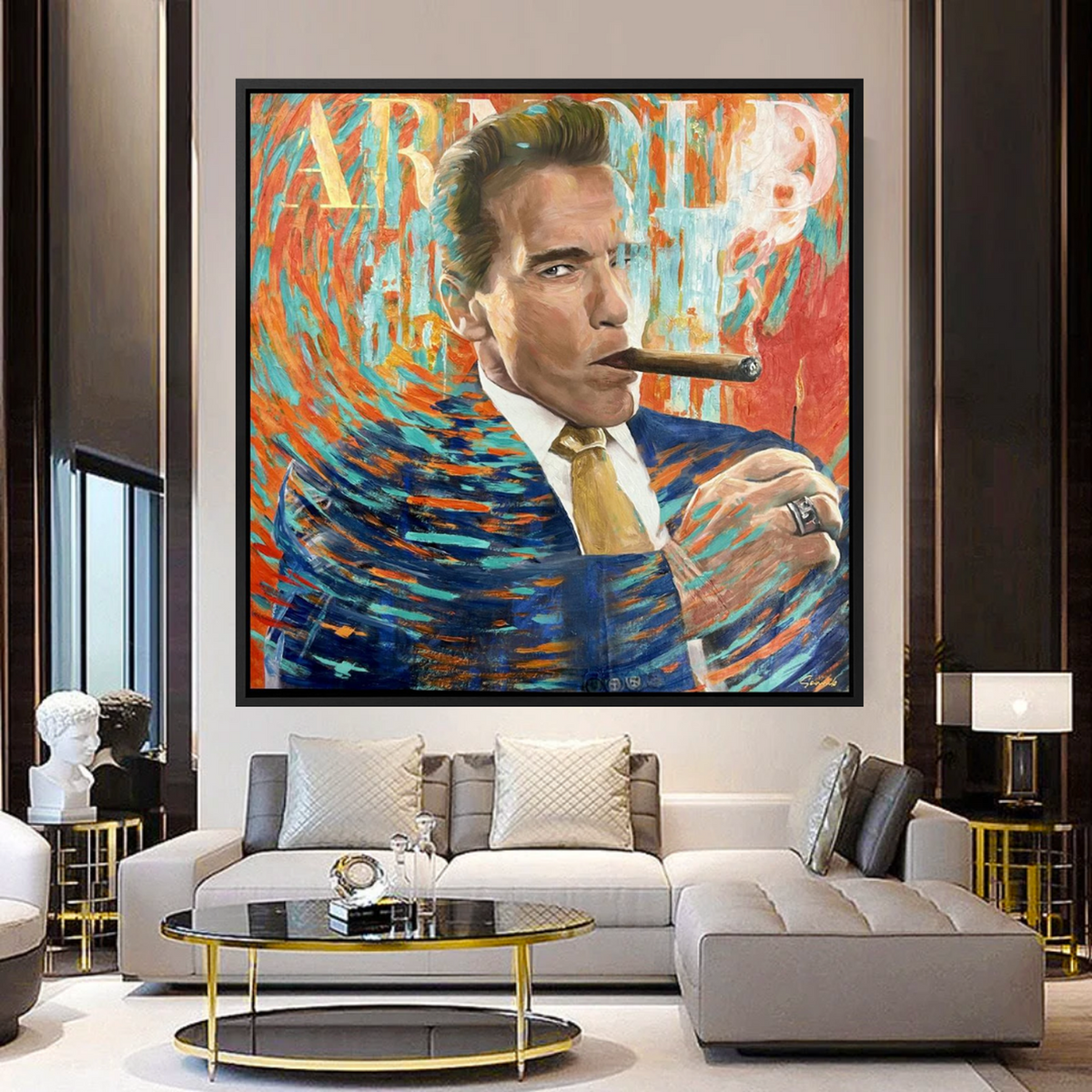 Arnold The Muscle King Canvas Art-ChandeliersDecor