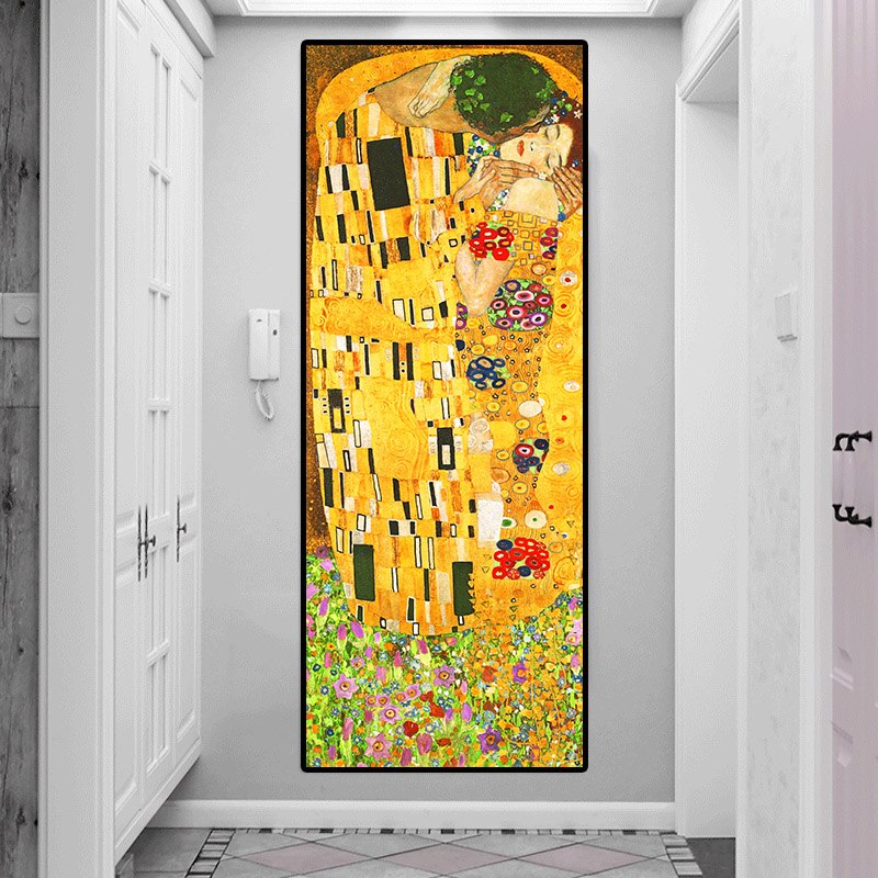 Artist Gustav Klimt kiss Canvas Wall Art-ChandeliersDecor