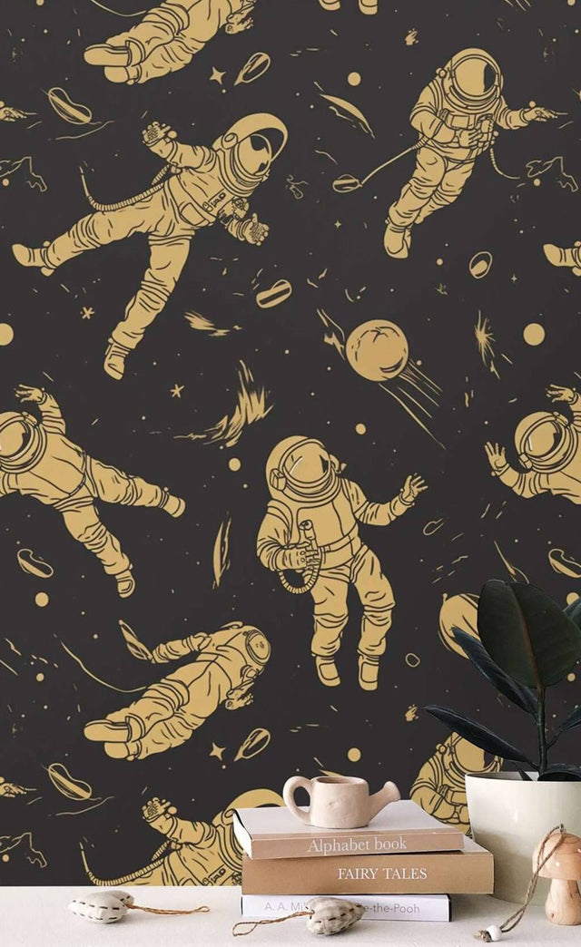 Astromaut in space Wallpaper Mural for kids Room-ChandeliersDecor.com
