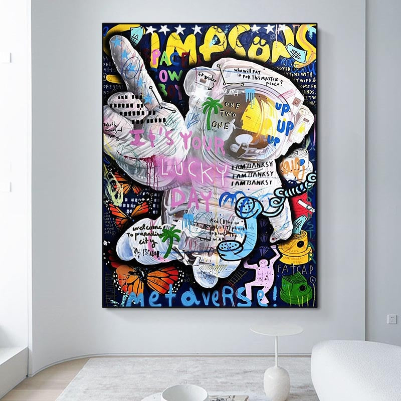 Astronaut Canvas Wall Art-ChandeliersDecor