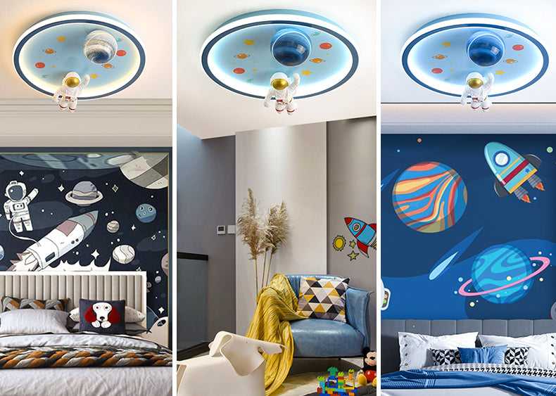 Astronaut Ceiling Light - Kids Room Space Ceiling Light-ChandeliersDecor