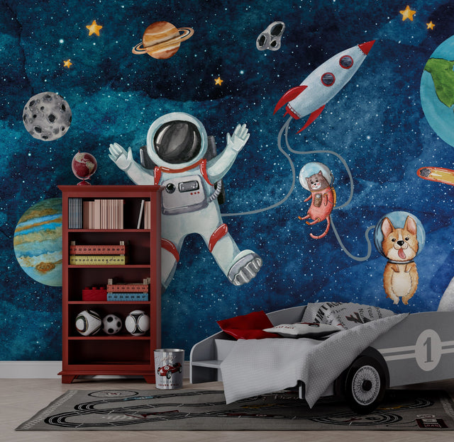 Astronaut Galaxy Wallpaper Mural - Transform Your Space-ChandeliersDecor