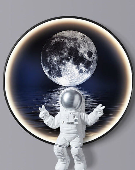 Astronaut on Moon Wall Light: Illuminate with Space-ChandeliersDecor