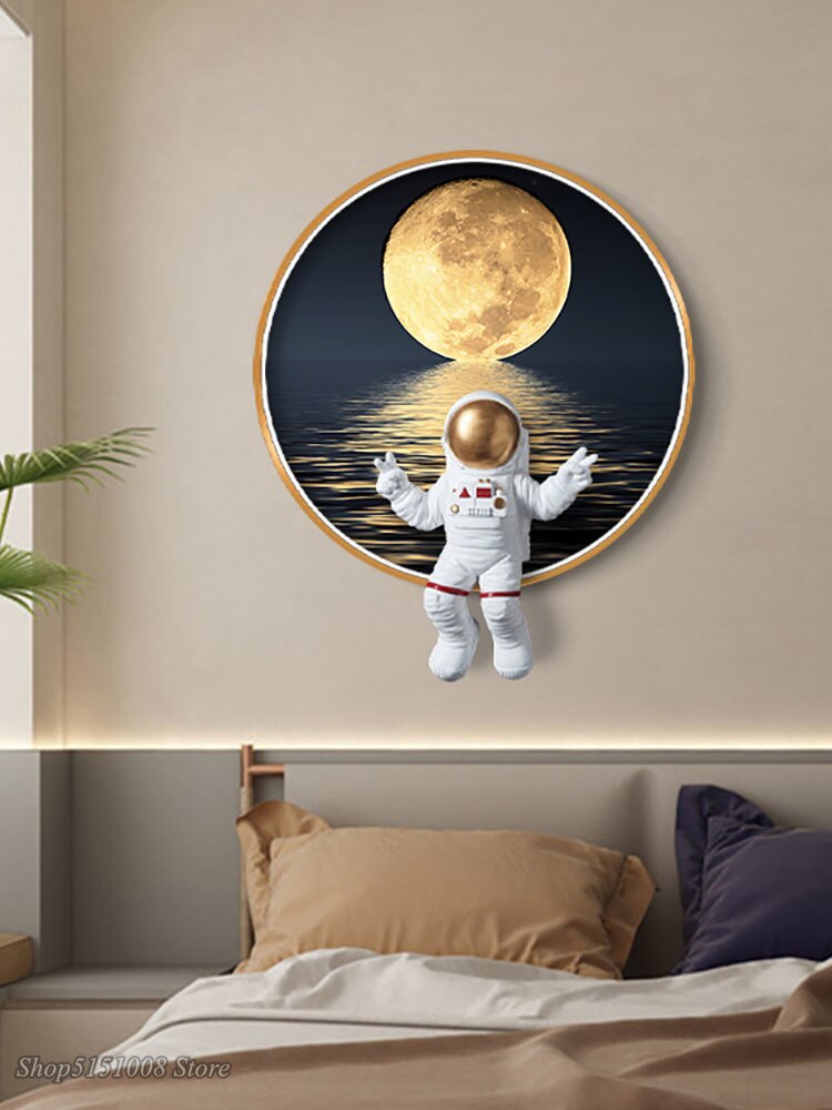 Astronaut on Moon Wall Light: Illuminate with Space-ChandeliersDecor