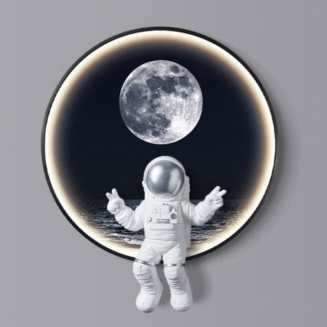 Astronaut on Moon Wall Light: Illuminate with Space-ChandeliersDecor