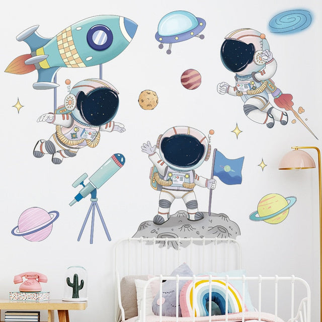 Astronaut Planets Wall Decal - Stunning Nursery Décor