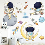 Astronaut Space Planets Wall Stickers for kids room