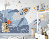 Astronaut Planets Wallpaper - Spaceman Adventure for Walls-ChandeliersDecor.com