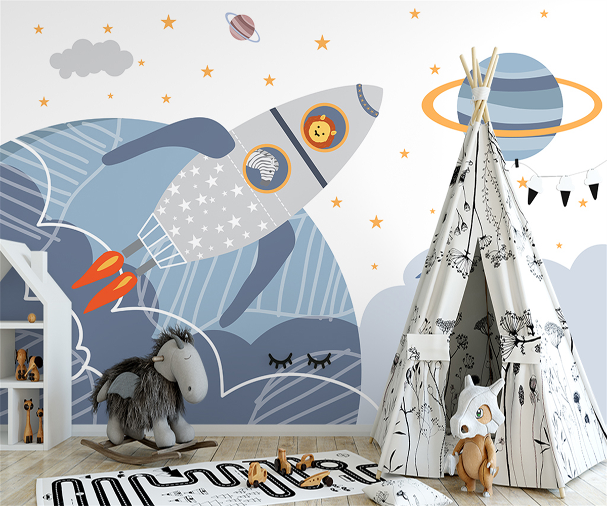Astronaut Planets Wallpaper - Spaceman Adventure for Walls-ChandeliersDecor