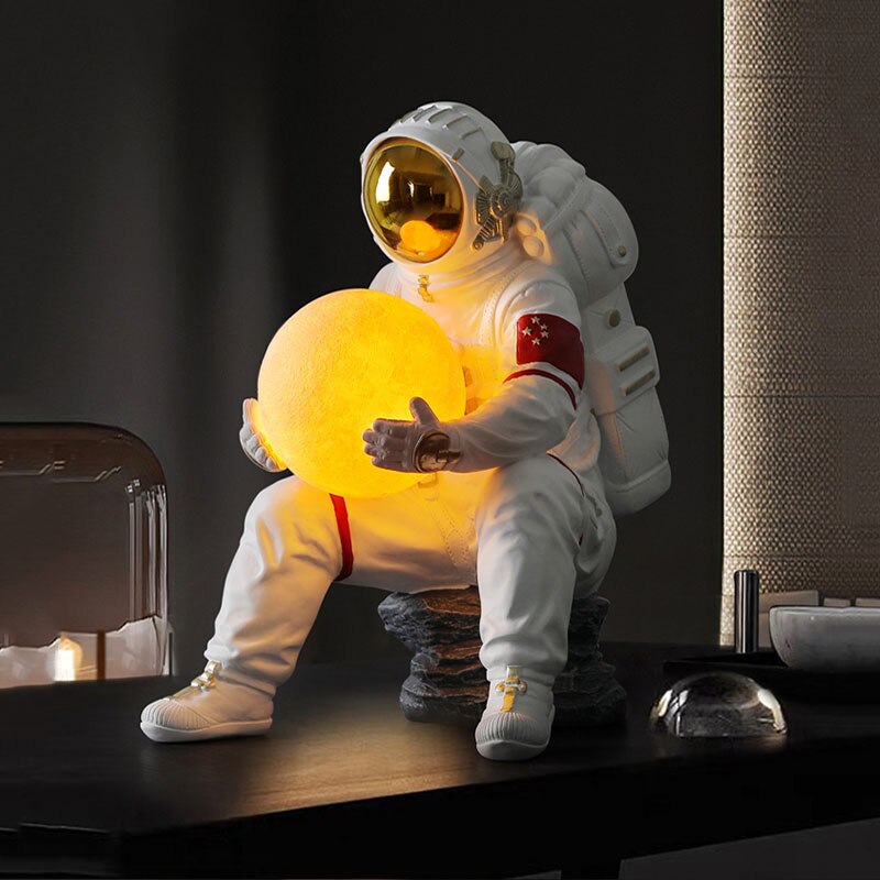 Astronaut Sculpture Statue Light: Unique, Decorative Piece-ChandeliersDecor