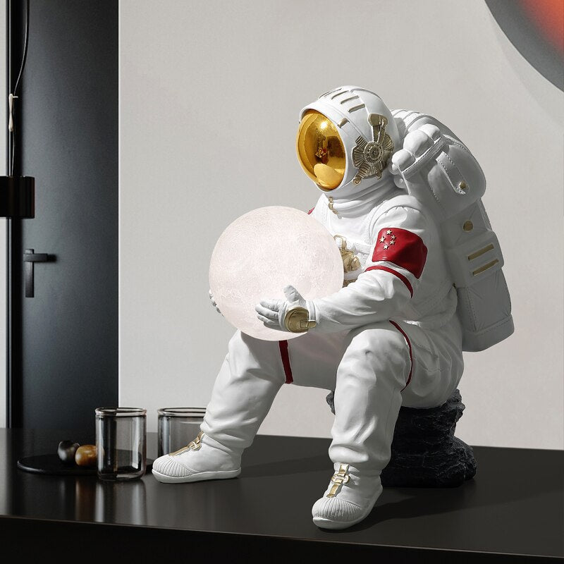 Astronaut Sculpture Statue Light: Unique, Decorative Piece-ChandeliersDecor