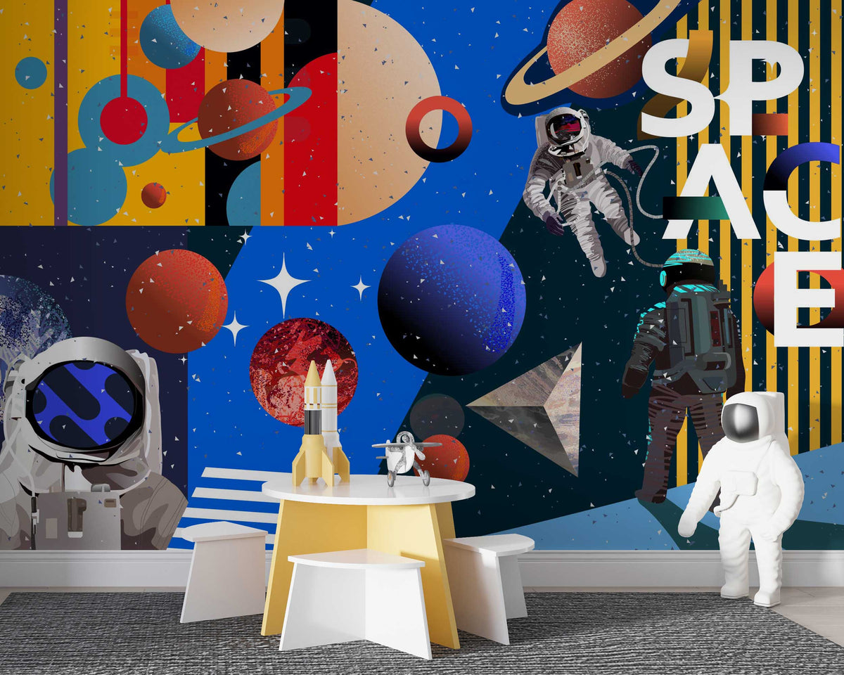 Astronaut Space Wallpaper Mural - Enhance Your Space-ChandeliersDecor