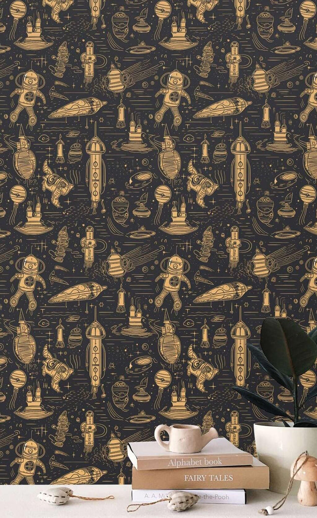 Astronaut Theme Wallpaper Mural-ChandeliersDecor.com