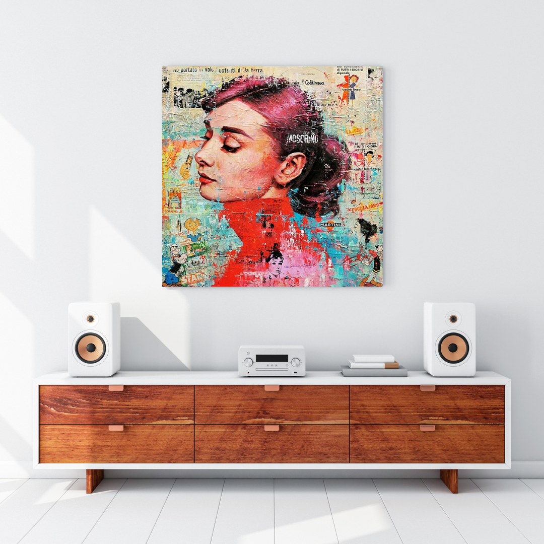 Audrey Hepburn Brushed Wall Art - Stunning Decor-ChandeliersDecor