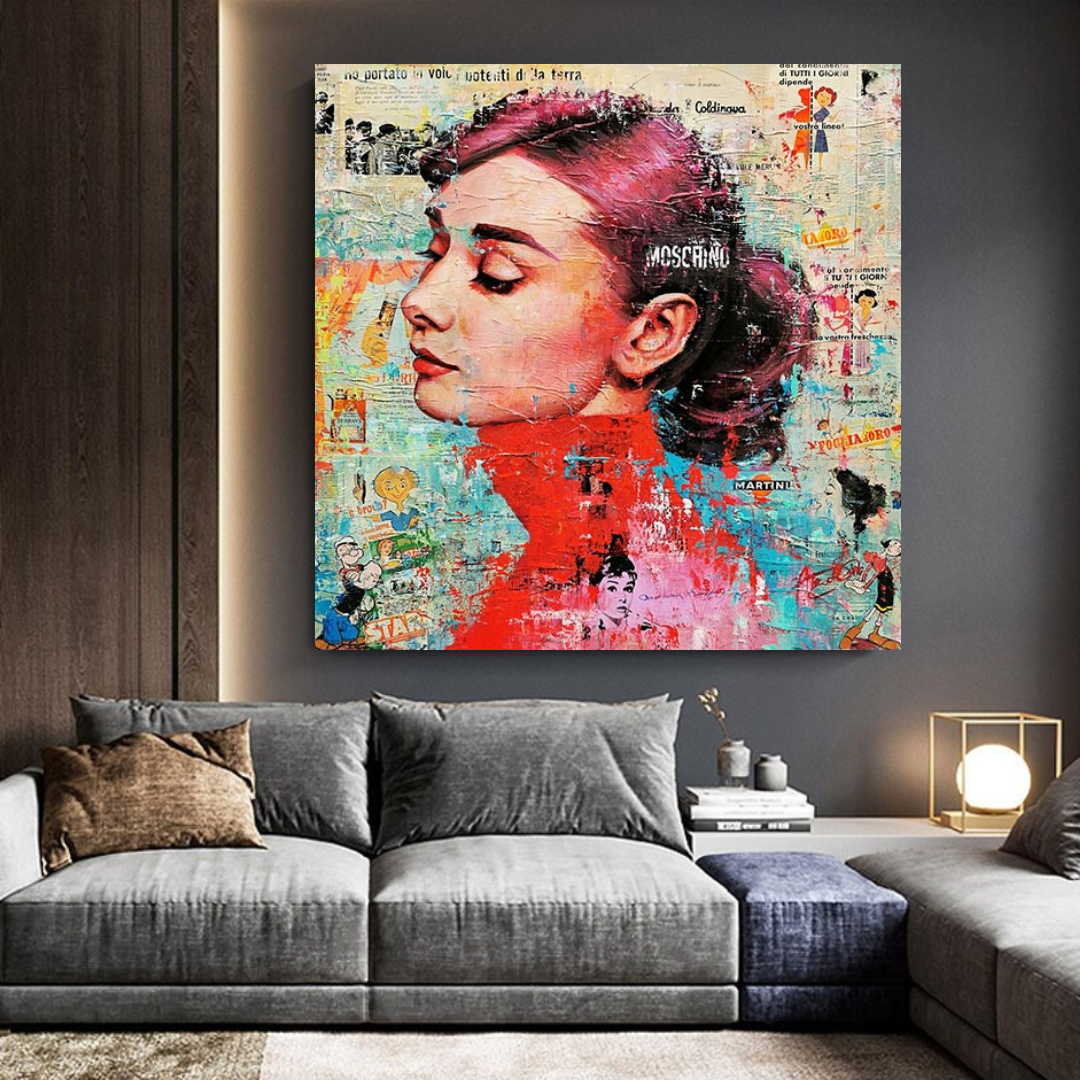 Audrey Hepburn Brushed Wall Art - Stunning Decor-ChandeliersDecor