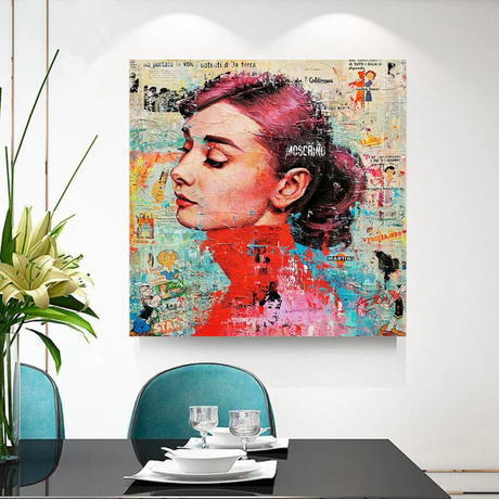 Audrey Hepburn Brushed Wall Art - Stunning Decor-ChandeliersDecor