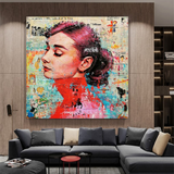 Audrey Hepburn Brushed Wall Art - Stunning Decor-ChandeliersDecor