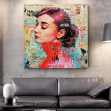 Audrey Hepburn Brushed Wall Art - Stunning Decor-ChandeliersDecor