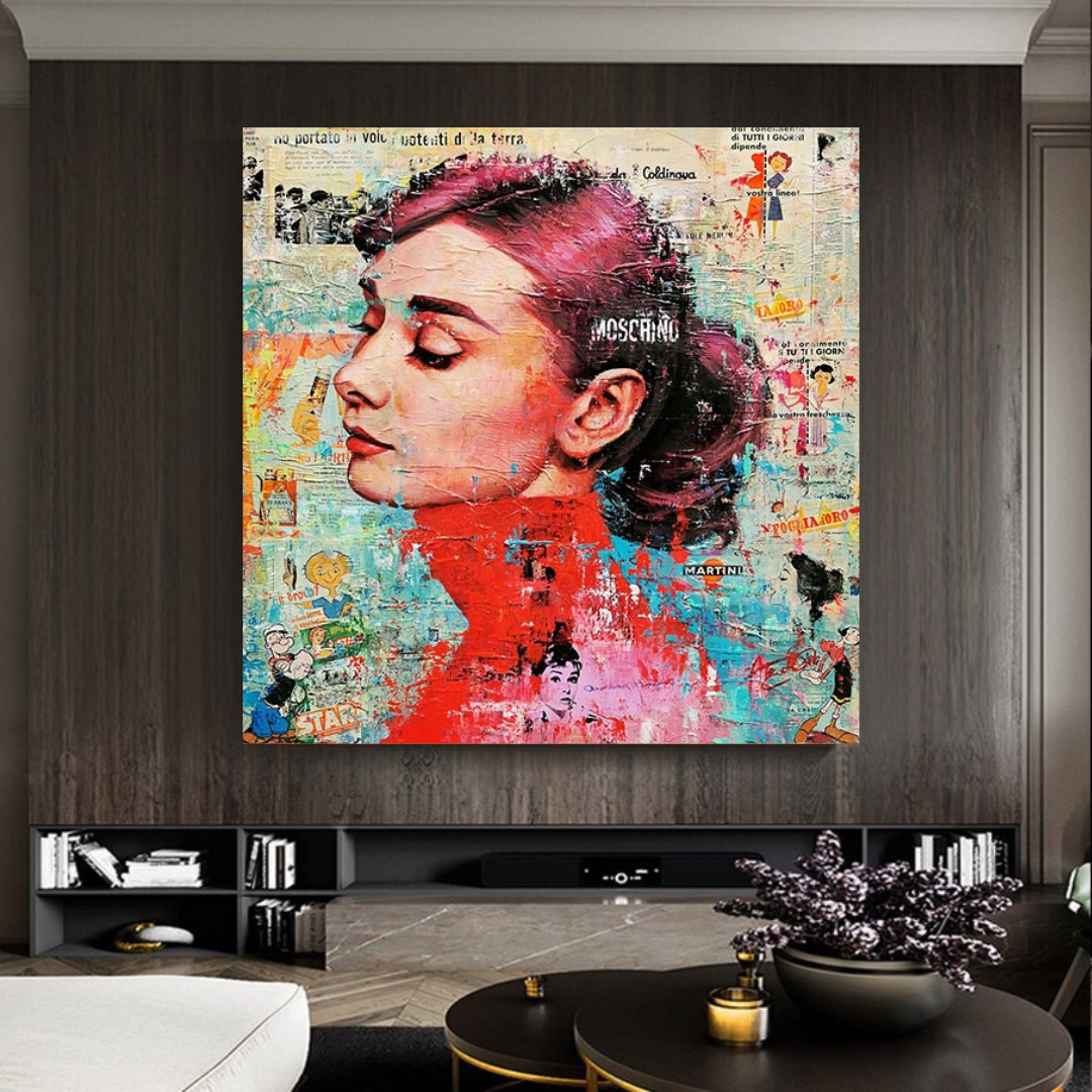 Audrey Hepburn Brushed Wall Art - Stunning Decor-ChandeliersDecor