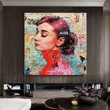 Audrey Hepburn Brushed Wall Art - Stunning Decor-ChandeliersDecor