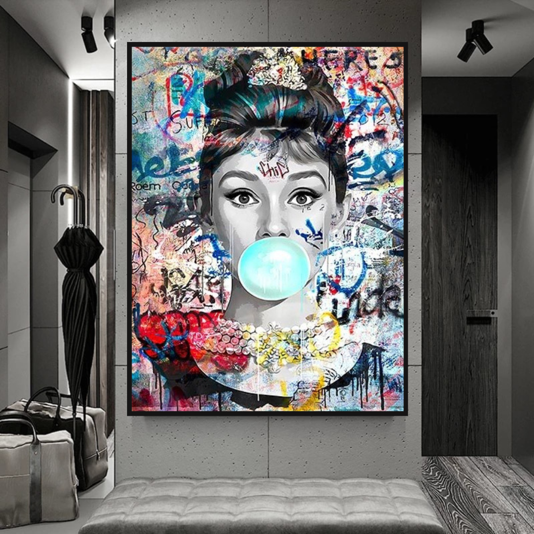 Audrey Hepburn Chewing Gum Art - Unique Expression-ChandeliersDecor