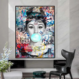 Audrey Hepburn Chewing Gum Art - Unique Expression-ChandeliersDecor