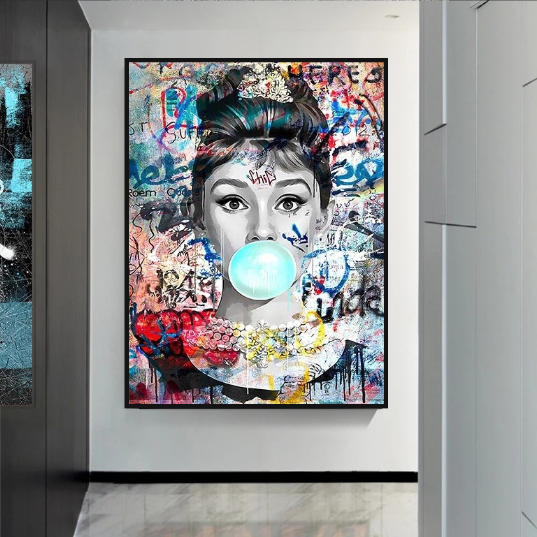 Audrey Hepburn Chewing Gum Art - Unique Expression-ChandeliersDecor