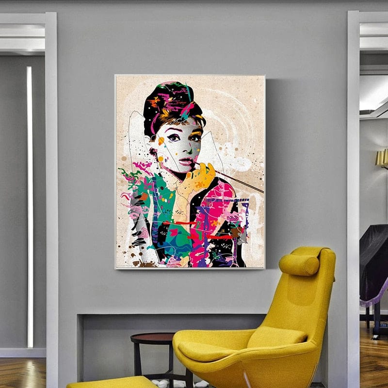 Art mural Audrey Hepburn - Élégance intemporelle