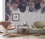 Autumn Leaves Wallpaper Mural - Retro Leaves Design-ChandeliersDecor