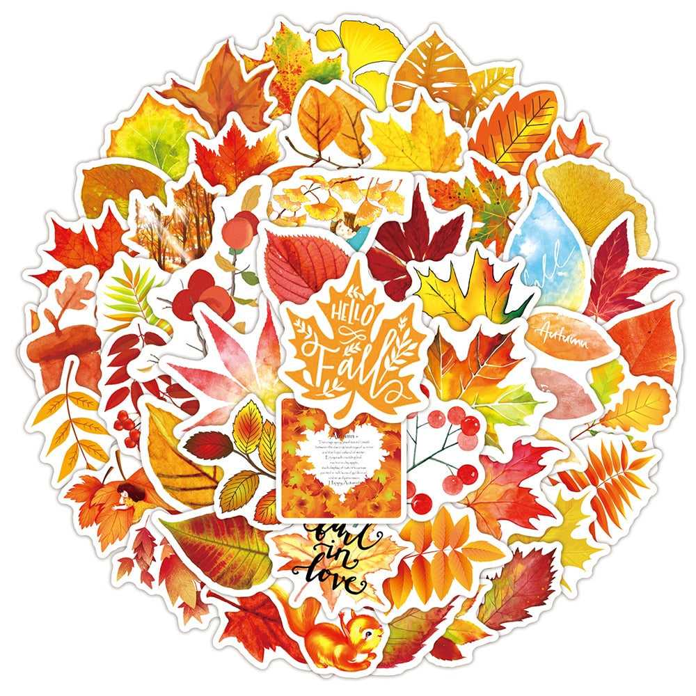 Autumn Maple Leaf Graffiti Stickers-ChandeliersDecor