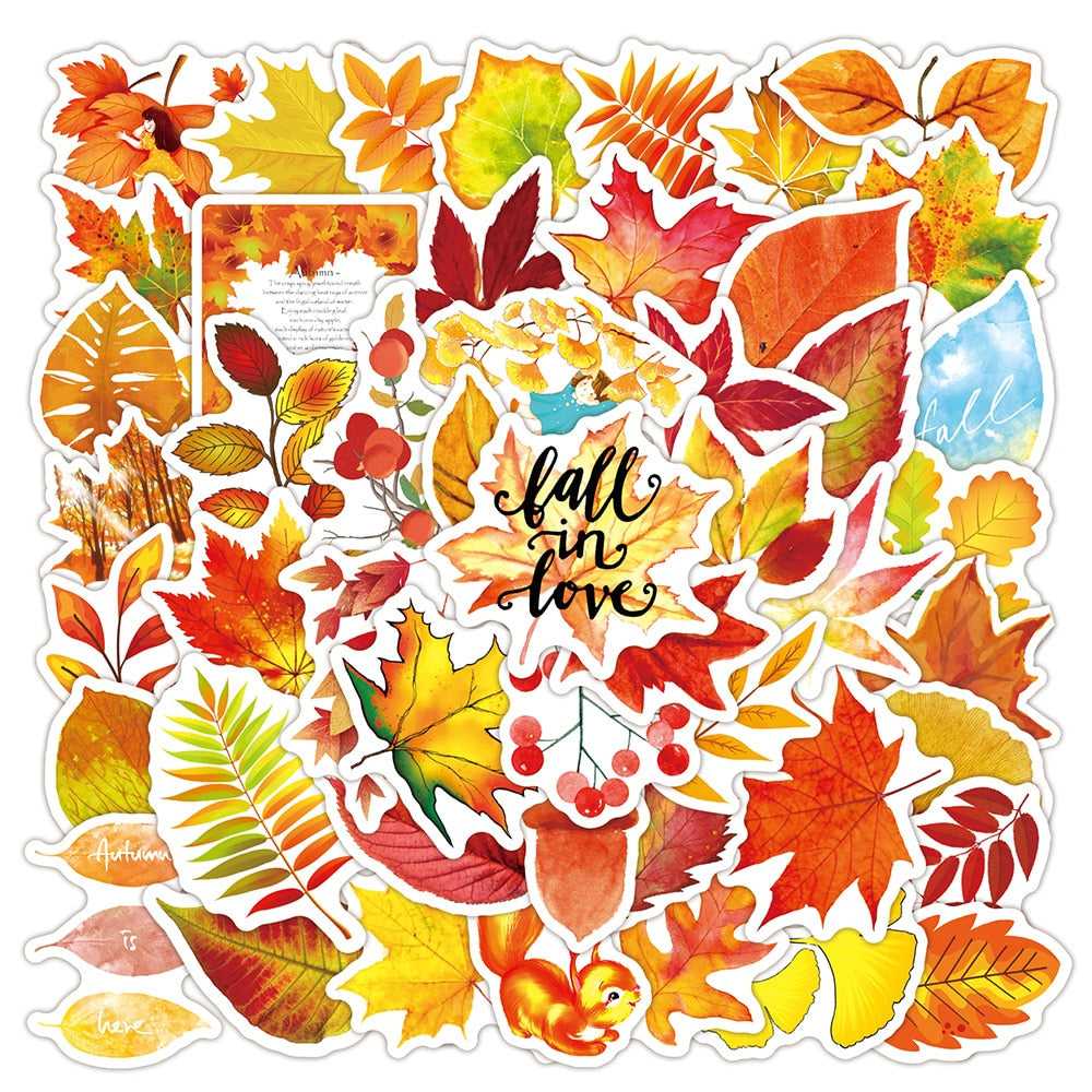 Autumn Maple Leaf Graffiti Stickers-ChandeliersDecor