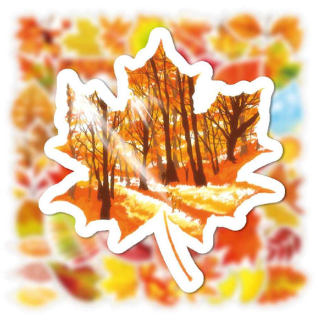 Autumn Maple Leaf Graffiti Stickers-ChandeliersDecor