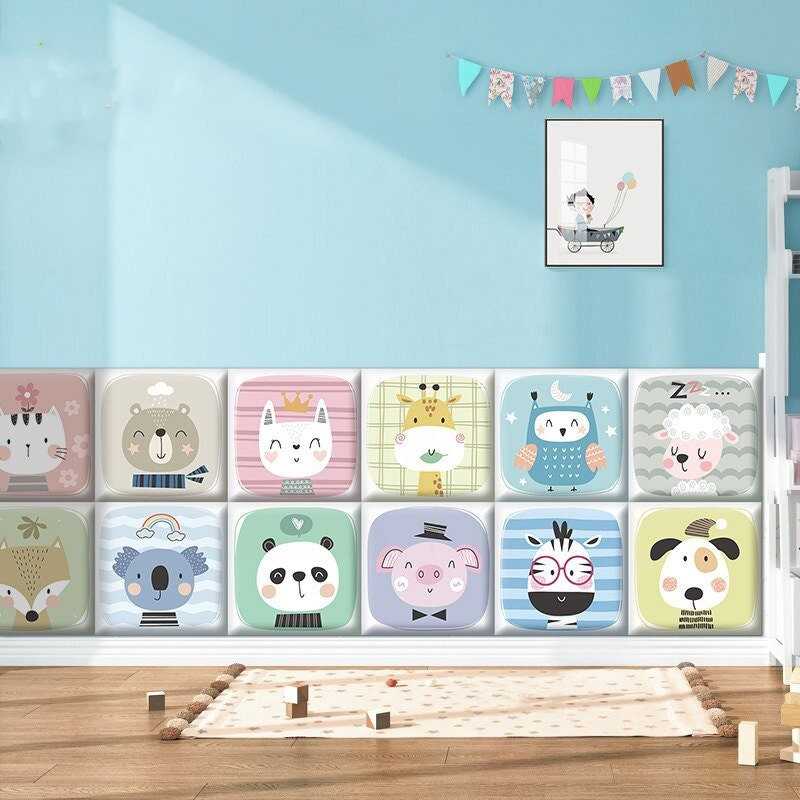 Baby Farm Animals Kids Wall Padded Safety Cushions-ChandeliersDecor