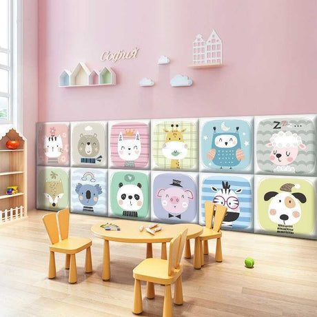 Baby Farm Animals Kids Wall Padded Safety Cushions-ChandeliersDecor