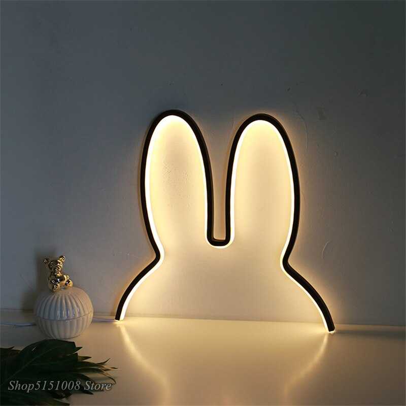 Baby Rabbit Night Lights USB Powered LED Lamp-ChandeliersDecor