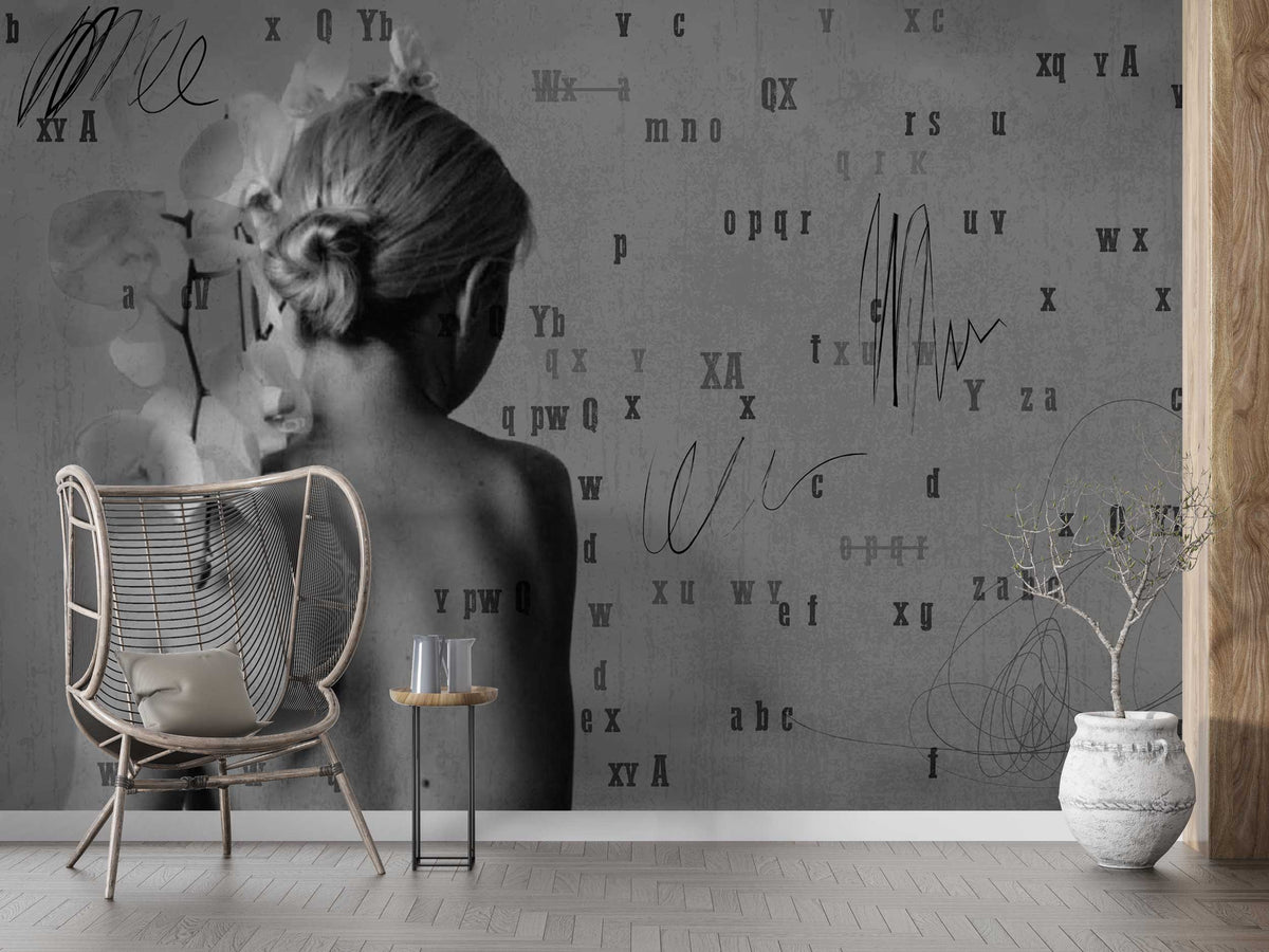 Backless Beauty - Living Room Wallpaper Mural-ChandeliersDecor