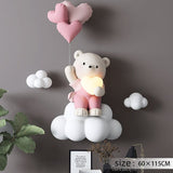 Balloon Bear Statue Wall Hanging Globe Light for Kids Room-ChandeliersDecor