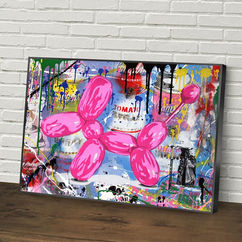 Balloon Dog Graffiti Wall Art: Vibrant and Unique Home Decor-ChandeliersDecor