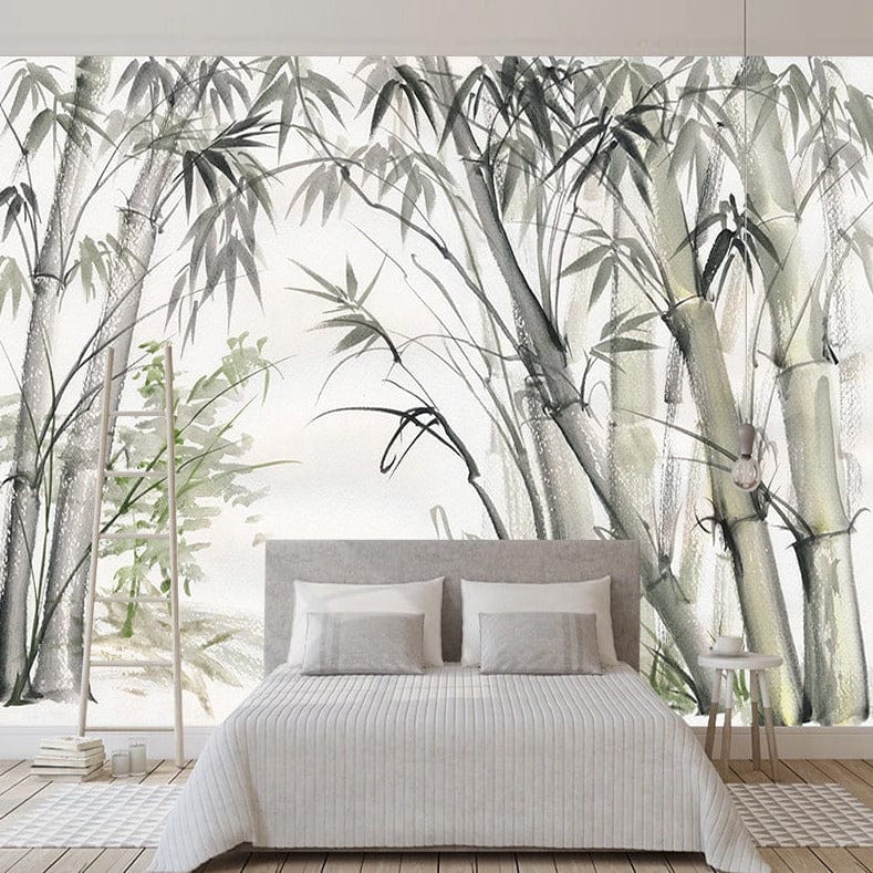 Bamboo Bars Plants Trees Wallpaper for Home Wall Decor-ChandeliersDecor