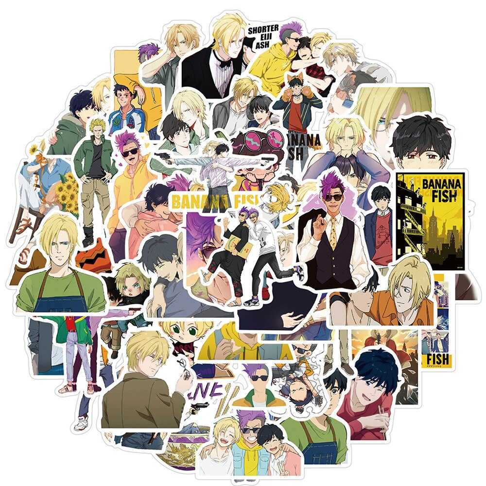 Banana Fish Stickers Pack - Vibrant and Adorable Designs-ChandeliersDecor