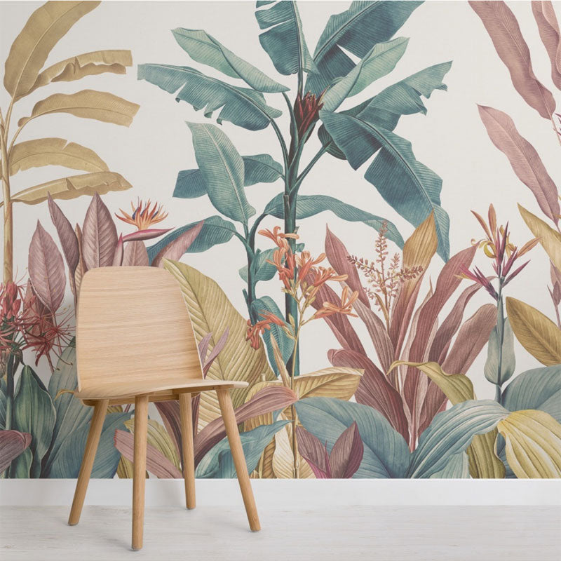 Banana Leaf Rain Forest Wallpaper for Home Wall Decor-ChandeliersDecor