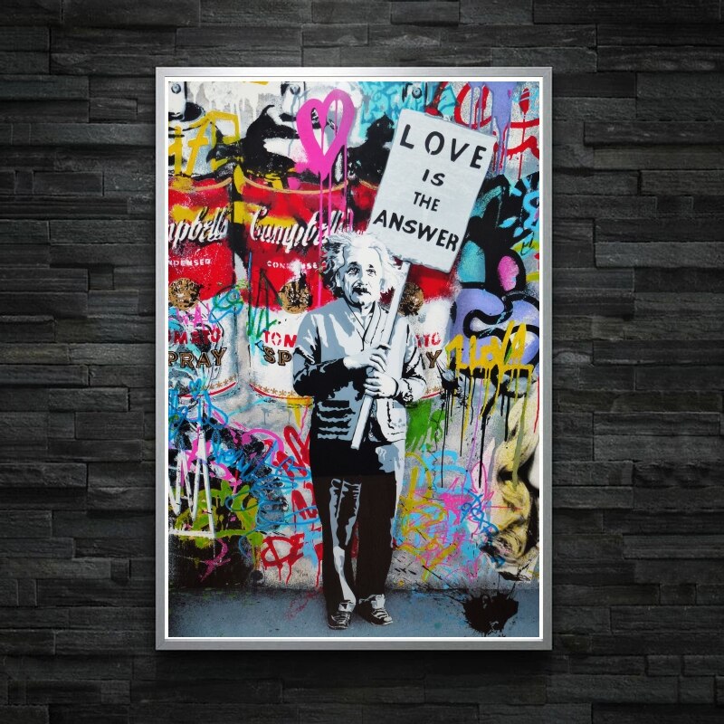 Banksy Artwork Love is the answer Canvas Wall Art-ChandeliersDecor