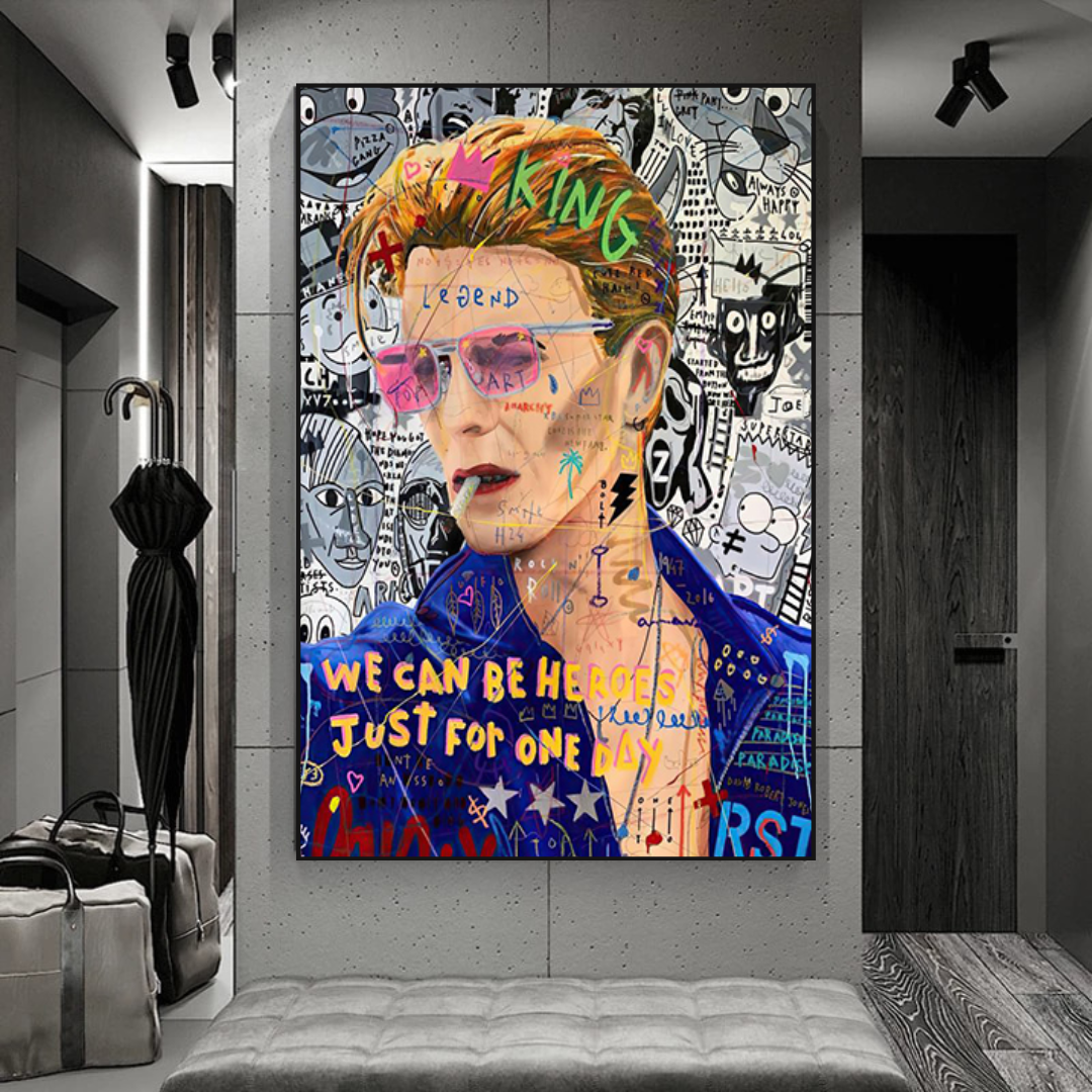 Banksy David Bowie Singer Canvas Wall Art-ChandeliersDecor