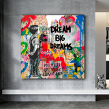 Banksy Dream Big Dreams Wall Art - Explore Inspiring Art-ChandeliersDecor